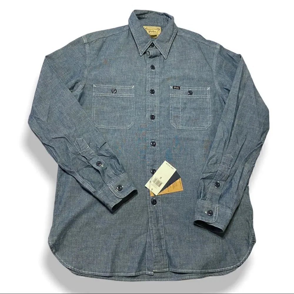 Ralph Lauren Polo Authentic Denim Goods Classic Chambray Shirt size Small